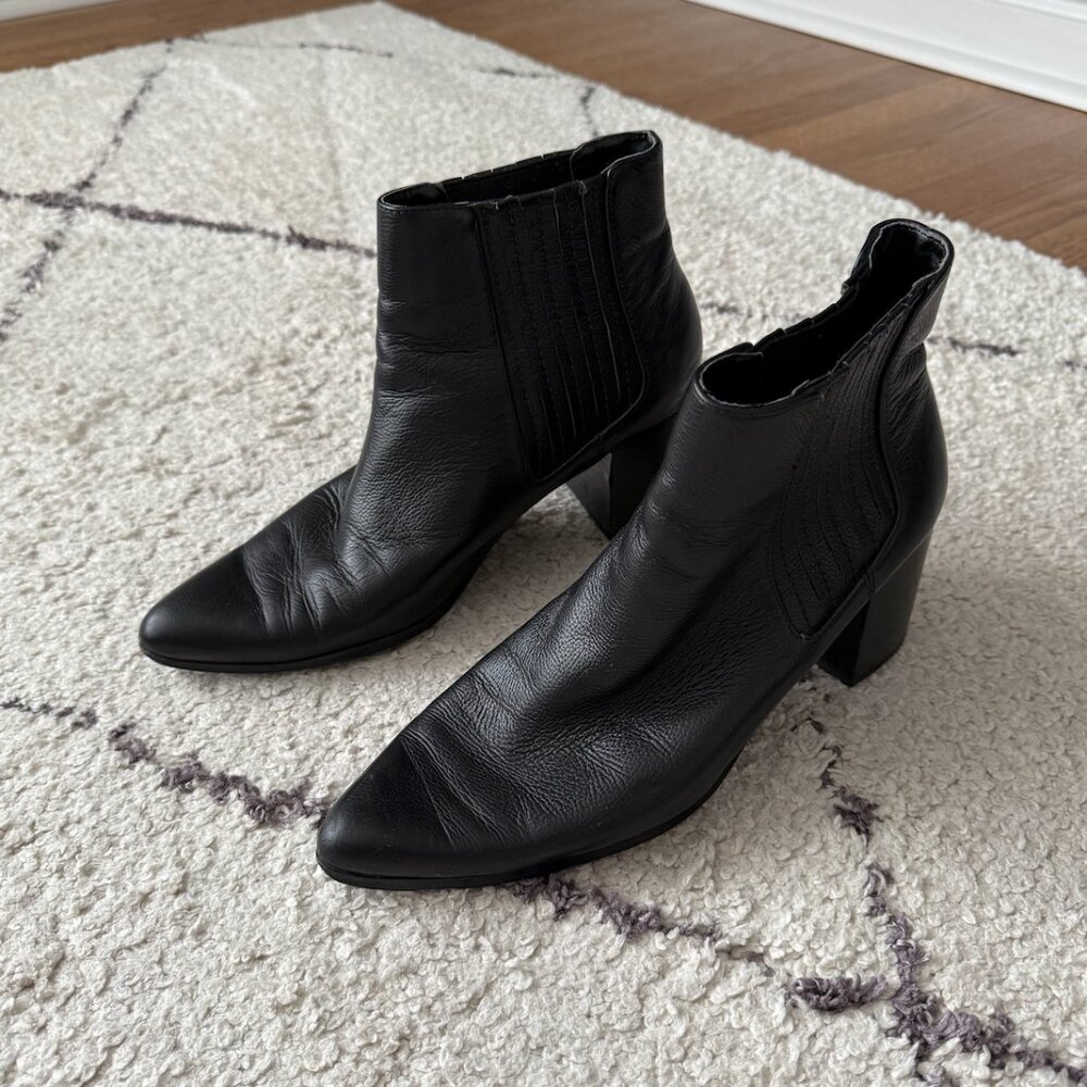 Black Pointed Toe Booties Charles By Charles Davi… - image 3